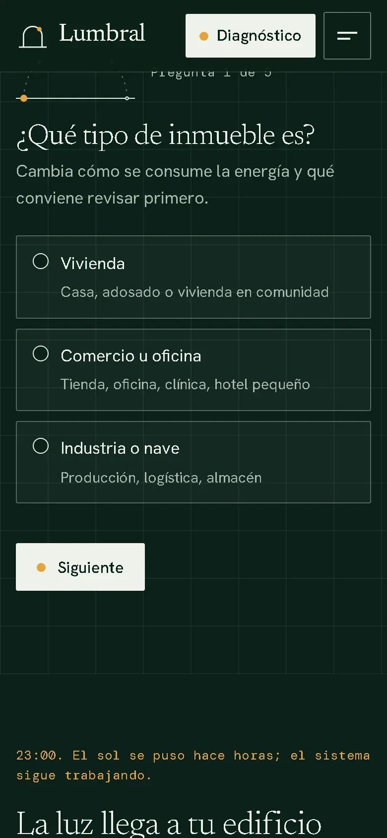 Diagnóstico energético en un celular